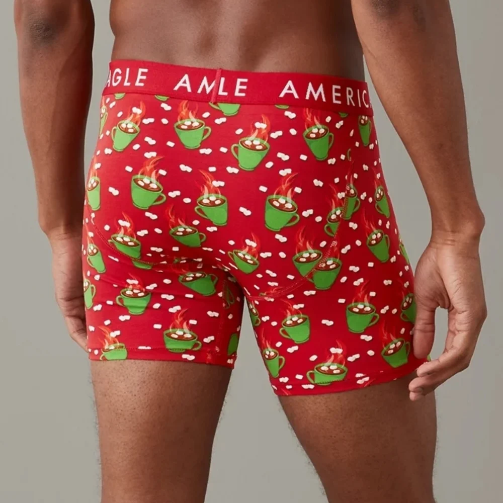NIB American Eagle Outfitters Hot Cocoa Scratch N Sniff 6 In Boxer Briefs Red XS